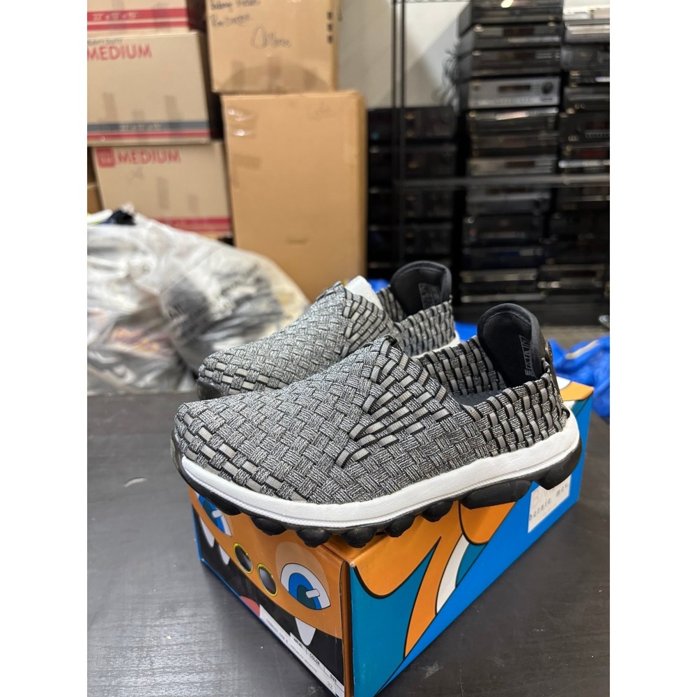 Bernie Mev Gummies Gem K Pewter Black Reflective Sneakers Size 32 US 1 Youth